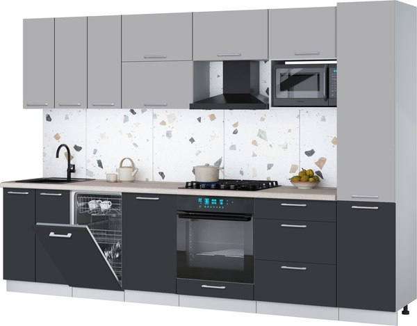 Кухонный гарнитур Интерлиния Мила Gloss 3.1-ПМ4 - фото