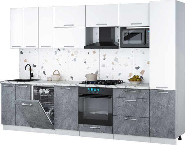 Кухонный гарнитур Интерлиния Мила Gloss 3.1-ПМ4 - фото