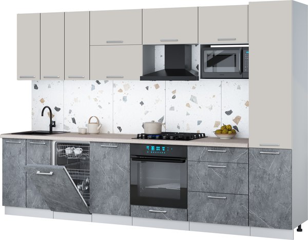 Кухонный гарнитур Интерлиния Мила Gloss 3.1-ПМ4 - фото