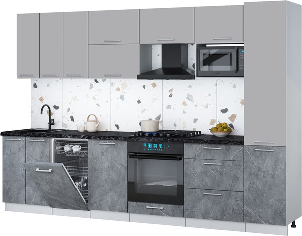 Кухонный гарнитур Интерлиния Мила Gloss 3.1-ПМ4 - фото