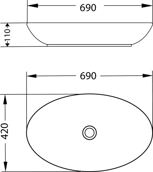 Умывальник со смесителем Lauter 21571 + Cascade 21СК0655BS