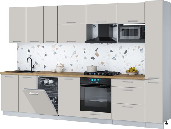 Кухонный гарнитур Интерлиния Мила Gloss 3.2-ПМ4 - фото