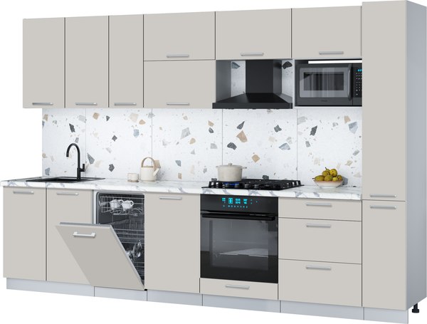 Кухонный гарнитур Интерлиния Мила Gloss 3.2-ПМ4 - фото