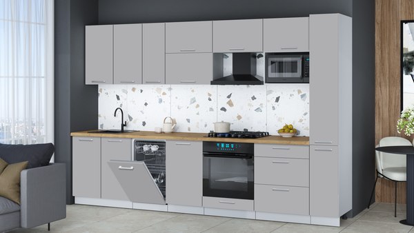 Кухонный гарнитур Интерлиния Мила Gloss 3.2-ПМ4