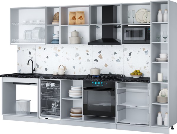 Кухонный гарнитур Интерлиния Мила Gloss 3.2-ПМ4