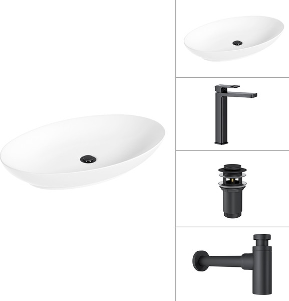 Умывальник со смесителем Lauter 21571 + Cascade 21СК0655BS + сифон 21635B + дон.клапан 21190B - фото