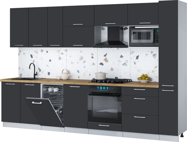 Кухонный гарнитур Интерлиния Мила Gloss 3.2-ПМ4 - фото