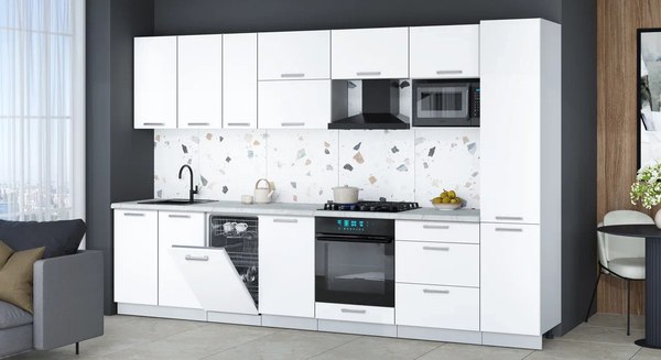 Кухонный гарнитур Интерлиния Мила Gloss 3.3-ПМ4