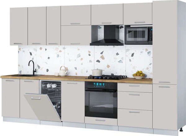 Кухонный гарнитур Интерлиния Мила Gloss 3.3-ПМ4 - фото