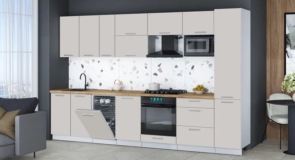 Кухонный гарнитур Интерлиния Мила Gloss 3.3-ПМ4