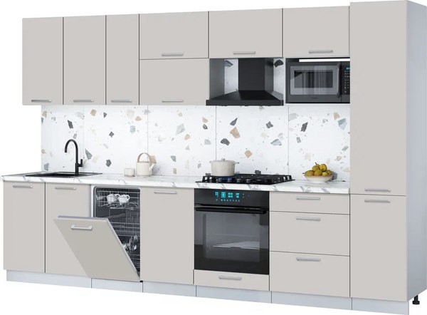 Кухонный гарнитур Интерлиния Мила Gloss 3.3-ПМ4 - фото