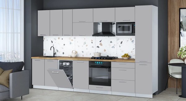 Кухонный гарнитур Интерлиния Мила Gloss 3.3-ПМ4