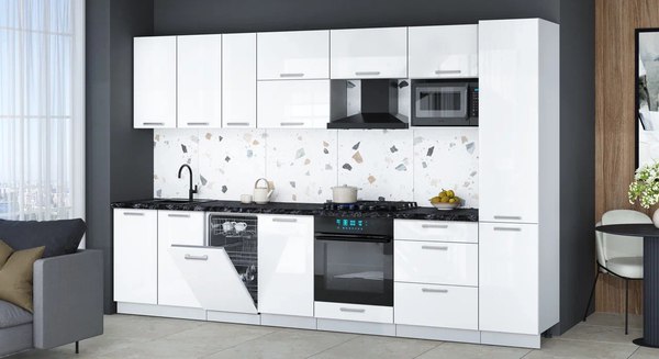 Кухонный гарнитур Интерлиния Мила Gloss 3.3-ПМ4