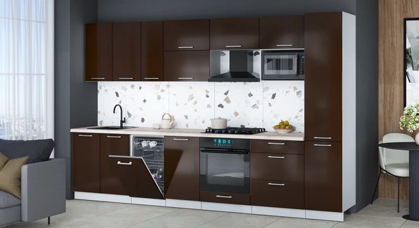 Кухонный гарнитур Интерлиния Мила Gloss 3.3-ПМ4