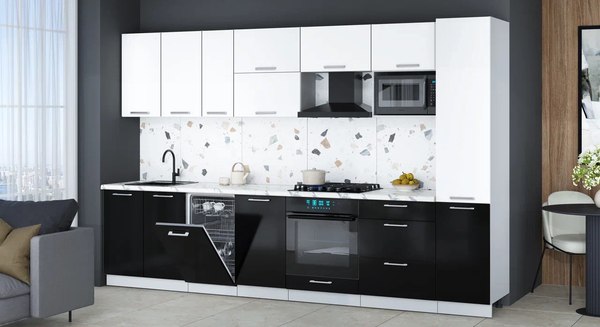 Кухонный гарнитур Интерлиния Мила Gloss 3.3-ПМ4