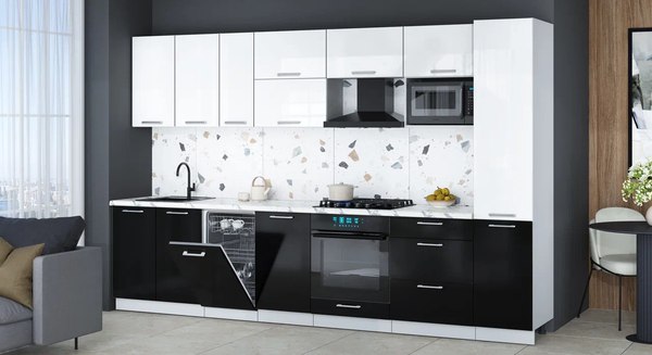 Кухонный гарнитур Интерлиния Мила Gloss 3.3-ПМ4