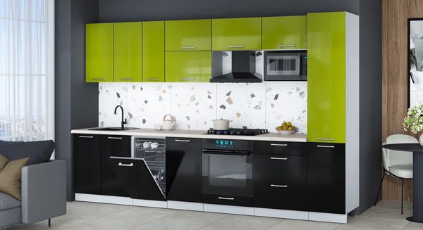 Кухонный гарнитур Интерлиния Мила Gloss 3.3-ПМ4