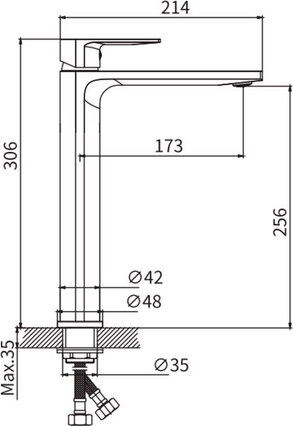 Умывальник со смесителем Lauter 21601E + Reef 21CK8678C