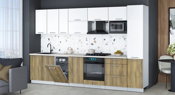 Кухонный гарнитур Интерлиния Мила Gloss 3.3-ПМ4