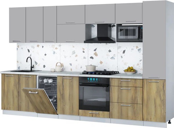 Кухонный гарнитур Интерлиния Мила Gloss 3.3-ПМ4 - фото