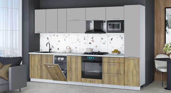 Кухонный гарнитур Интерлиния Мила Gloss 3.3-ПМ4