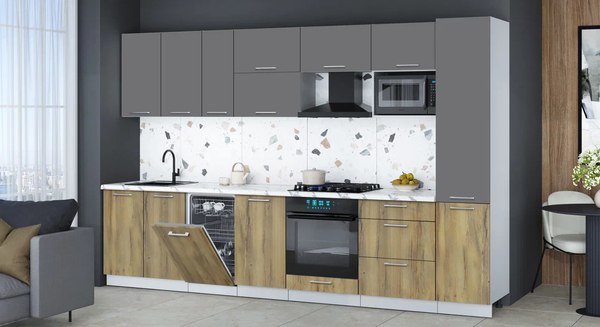 Кухонный гарнитур Интерлиния Мила Gloss 3.3-ПМ4