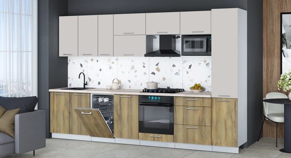 Кухонный гарнитур Интерлиния Мила Gloss 3.3-ПМ4