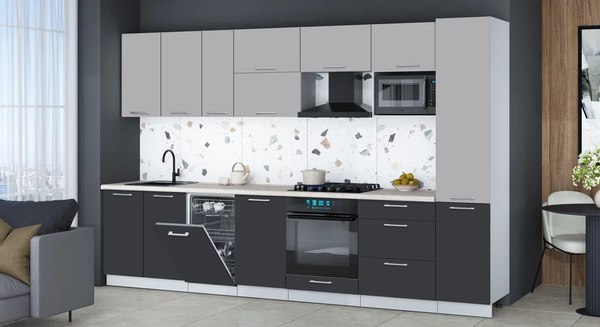 Кухонный гарнитур Интерлиния Мила Gloss 3.3-ПМ4