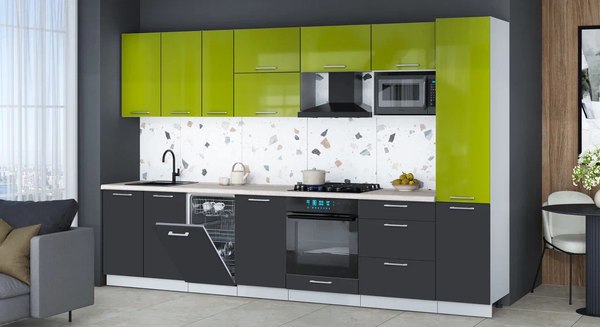 Кухонный гарнитур Интерлиния Мила Gloss 3.3-ПМ4