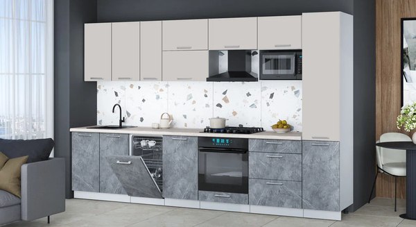 Кухонный гарнитур Интерлиния Мила Gloss 3.3-ПМ4