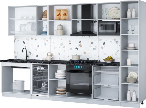 Кухонный гарнитур Интерлиния Мила Gloss 3.3-ПМ4