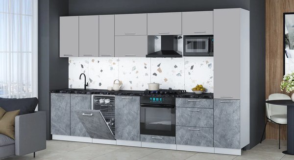 Кухонный гарнитур Интерлиния Мила Gloss 3.3-ПМ4