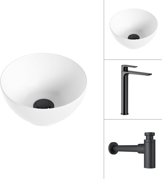 Умывальник со смесителем Lauter 21601E + Reef 21CK8678BS с сифоном 21635B - фото