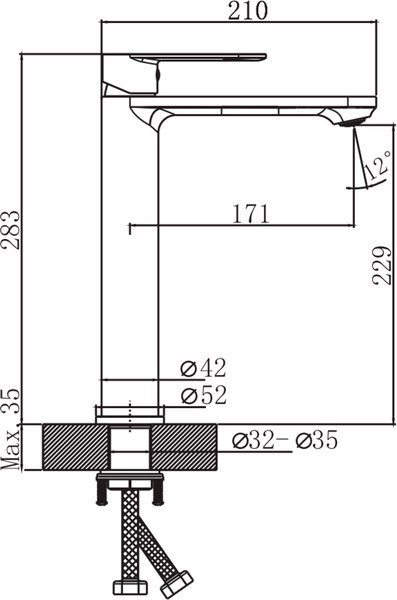 Умывальник со смесителем Lauter 21601E + Moon 21СK81691C