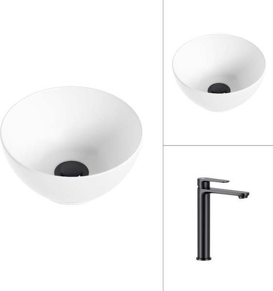 Умывальник со смесителем Lauter 21601E + Moon 21СК8691BS - фото