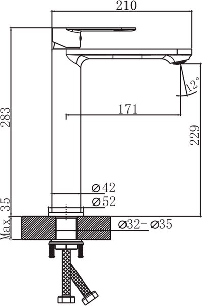 Умывальник со смесителем Lauter 21601E + Moon 21СК8691BS