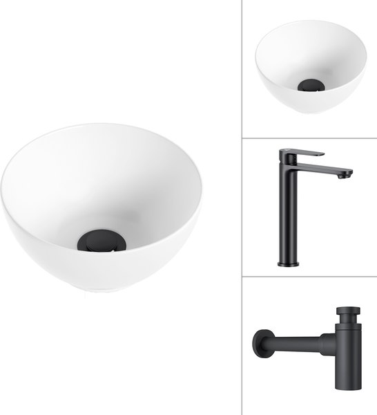 Умывальник со смесителем Lauter 21601E + Moon 21СК8691BS с сифоном 21635B - фото