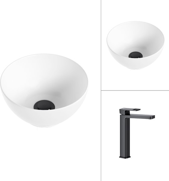 Умывальник со смесителем Lauter 21601E + Cascade 21СК0655BS - фото