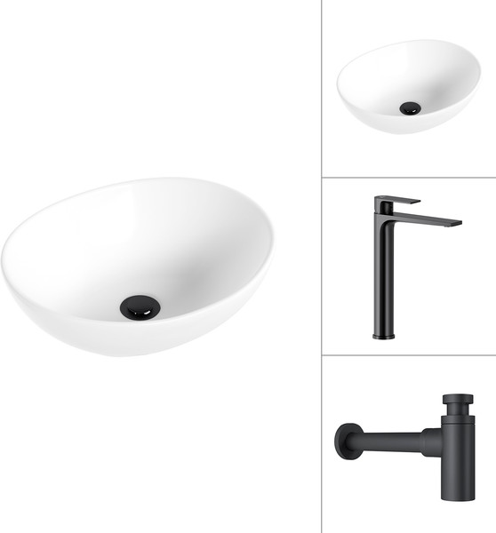 Умывальник со смесителем Lauter 21652 + Reef 21CK8678BS с сифоном 21635B - фото