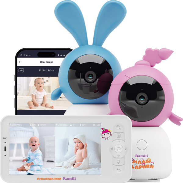 Видеоняня Ramili Нюша и Крошик. Малышарики / RV100X2NUSHAKROSH