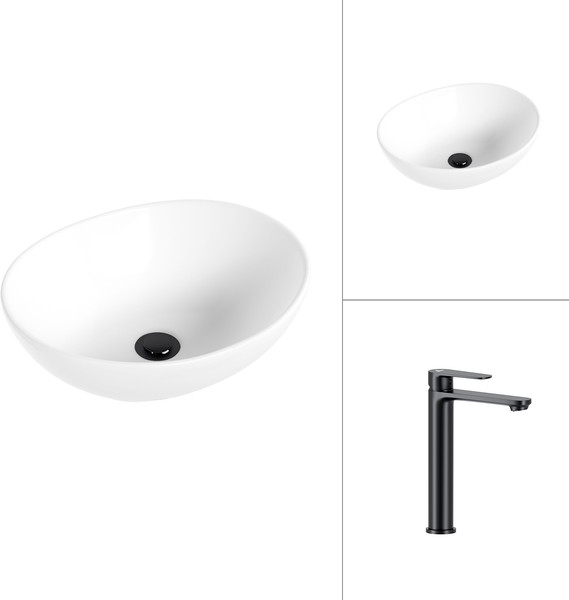 Умывальник со смесителем Lauter 21652 + Moon 21СК8691BS - фото