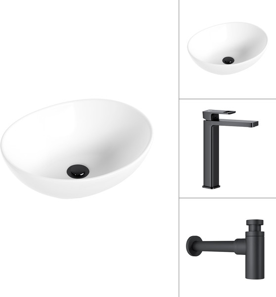 Умывальник со смесителем Lauter 21652 + Cascade 21СК0655BS с сифоном 21635B - фото