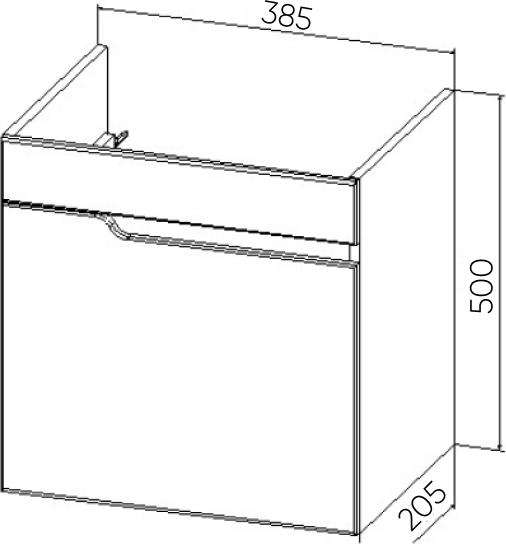 Тумба под умывальник Viant Куба Como 40 / VKUB40CO-T1STP