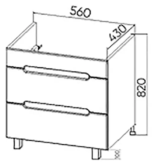 Тумба под умывальник Viant Марсель Como 60 / VMAR60CO-T2Y