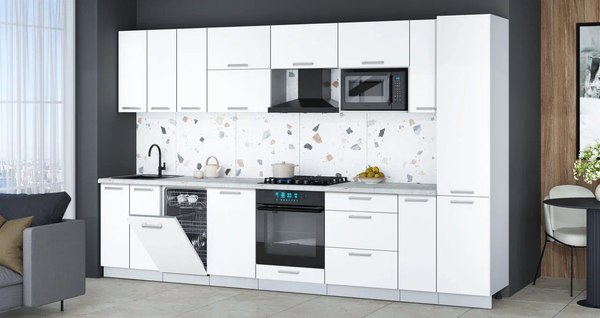 Кухонный гарнитур Интерлиния Мила Gloss 3.4-ПМ4