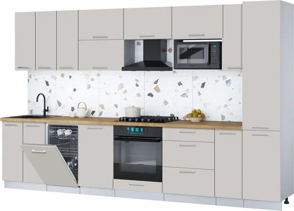 Кухонный гарнитур Интерлиния Мила Gloss 3.4-ПМ4 - фото