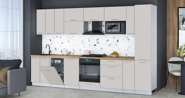 Кухонный гарнитур Интерлиния Мила Gloss 3.4-ПМ4