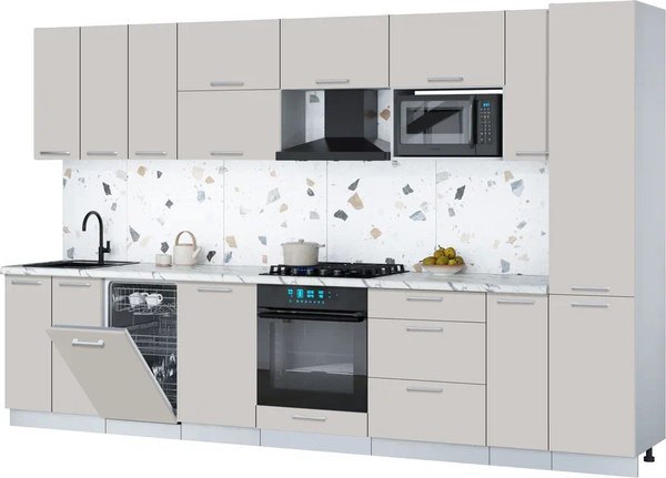 Кухонный гарнитур Интерлиния Мила Gloss 3.4-ПМ4 - фото