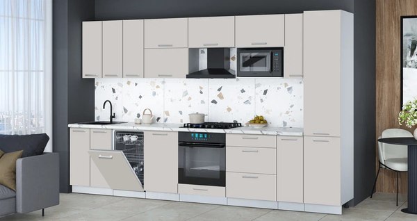 Кухонный гарнитур Интерлиния Мила Gloss 3.4-ПМ4