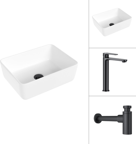 Умывальник со смесителем Lauter 21674B + Moon 21СК8691BS с сифоном 21635B - фото